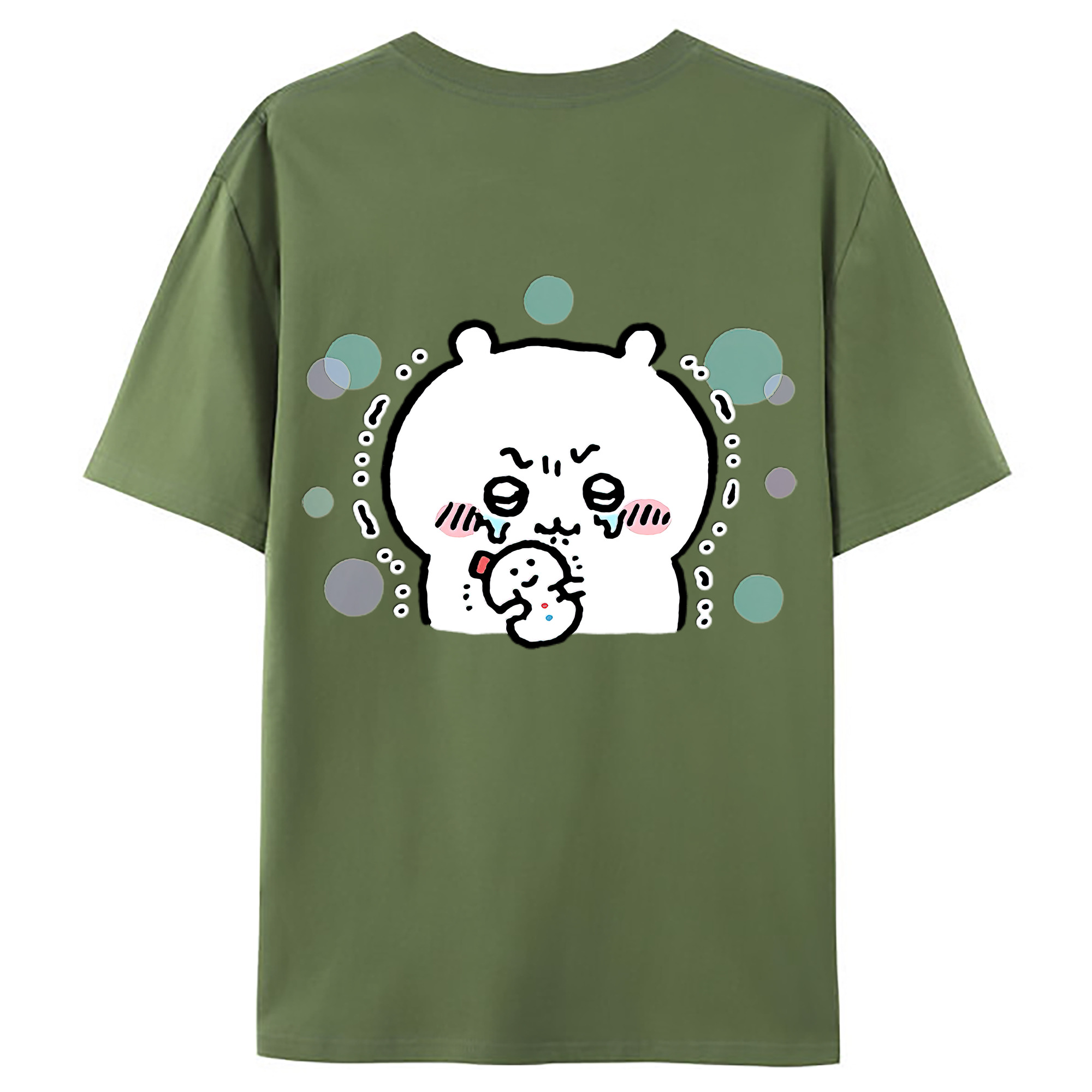 （画像用） ちいかわ ちいかわ Chii-kawa chiikawa 綿100％ メンズ半袖Tシャツ（バックプリント） 通気性